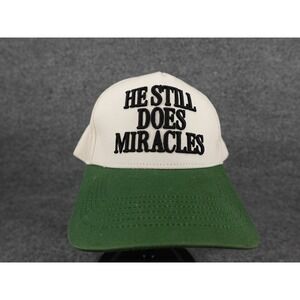 Jenessa Wait Hat Unisex OSFA Cream Green He Still Does Miracles Snapback‎